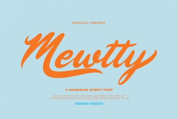Mewtty: A Playful Script Font for Handmade Brands