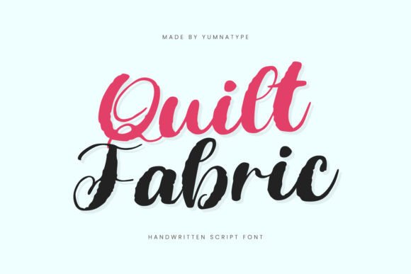 Quilt Fabric Font: A Script Typeface for Handmade Brands