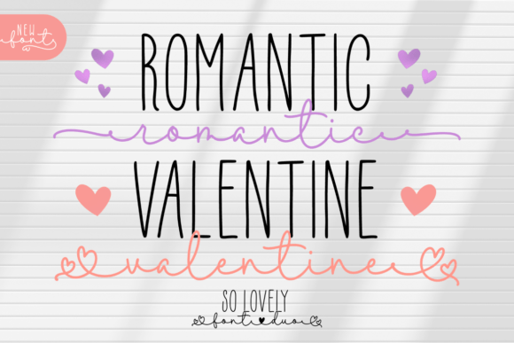 Romantic Valentine Duo: A Charming Script Font for Editorial Design