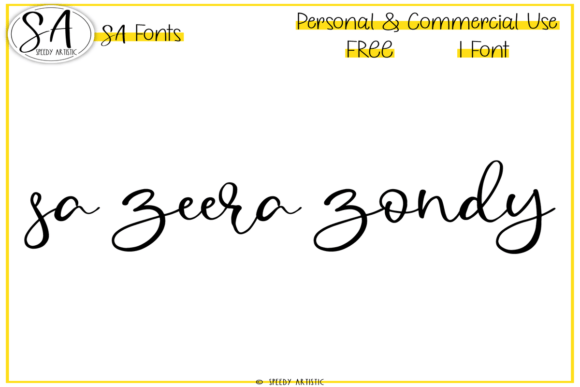 Sa Zeera Zondy: A Handwritten Font for Makers
